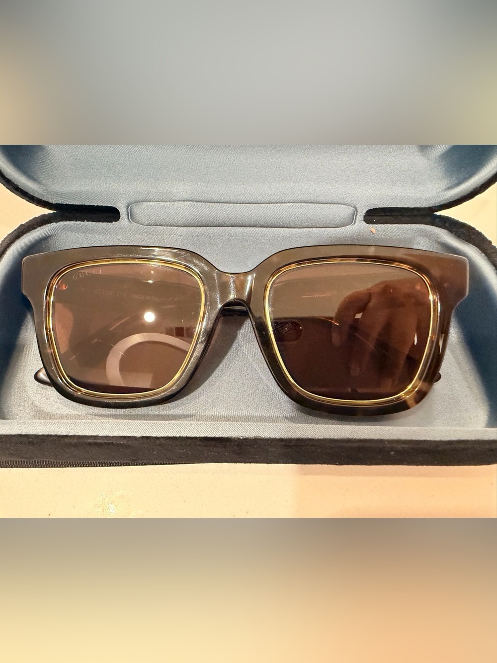 Gucci GG1151S Havana Brown Oversized Butterfly Sunglasses w/ Case - Picture 14 of 14